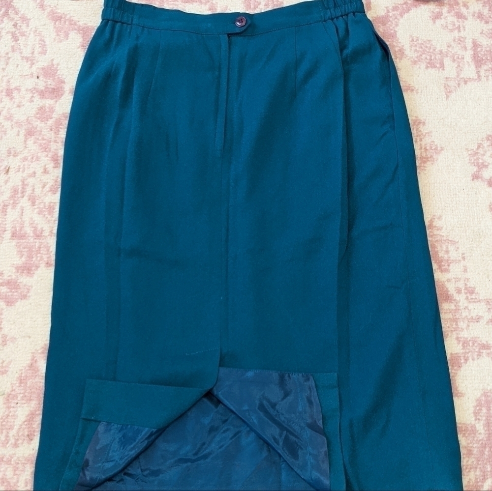 Worthington Teal Career Pencil Vintage Skirt